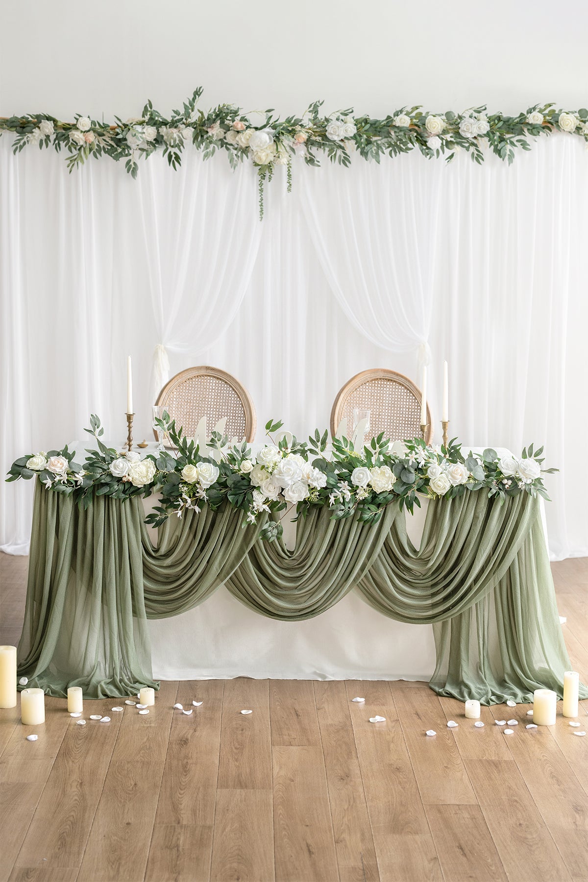 2-Layer Wedding Backdrop Curtains 59" x 10ft (Set of 2) - 3 Colors