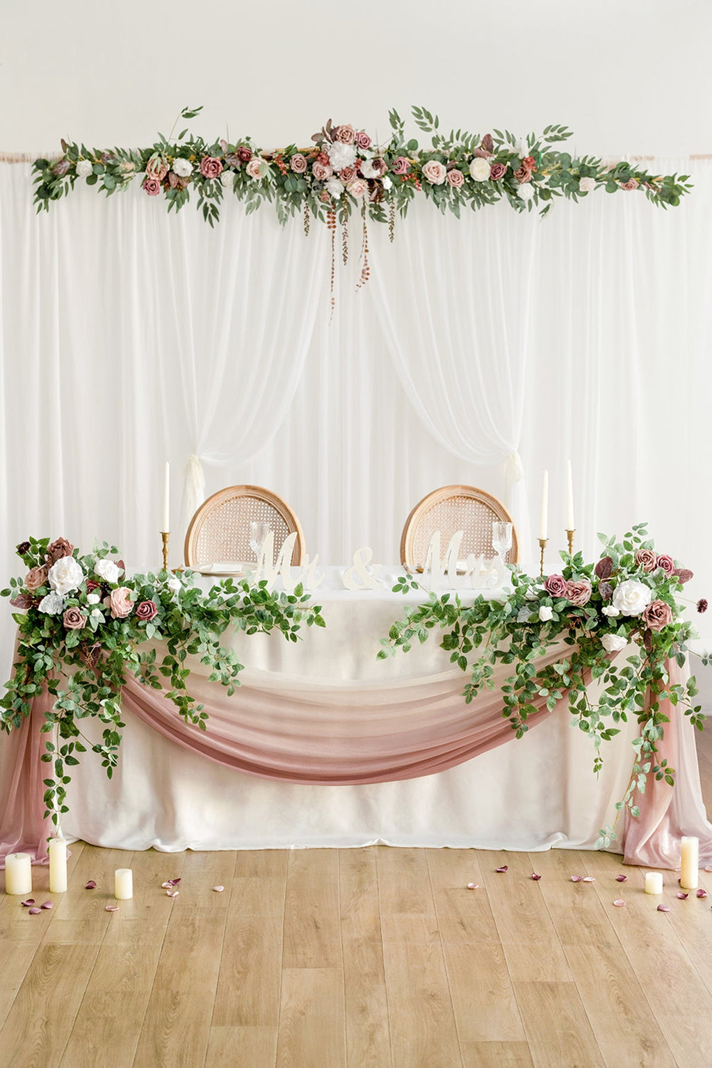 2-Layer Wedding Backdrop Curtains 59" x 10ft (Set of 2) - 3 Colors