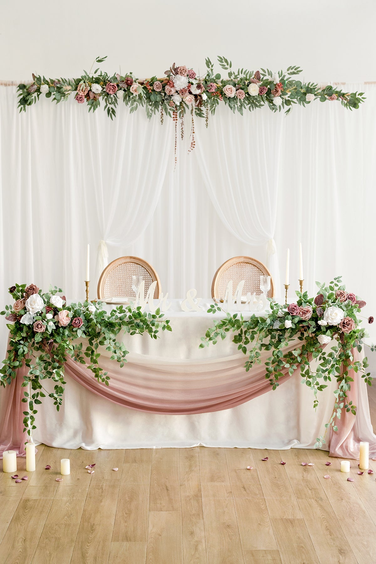 2-Layer Wedding Backdrop Curtains 59" x 10ft (Set of 2) - 3 Colors