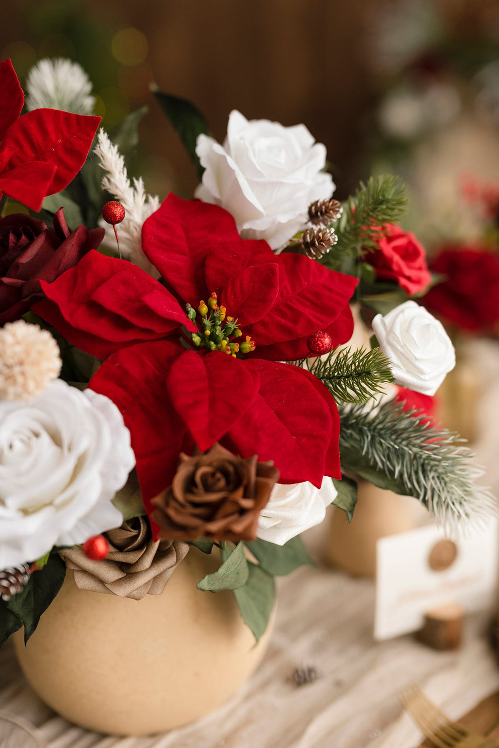 Additional Flower Decorations for Tabletop Christmas Tree