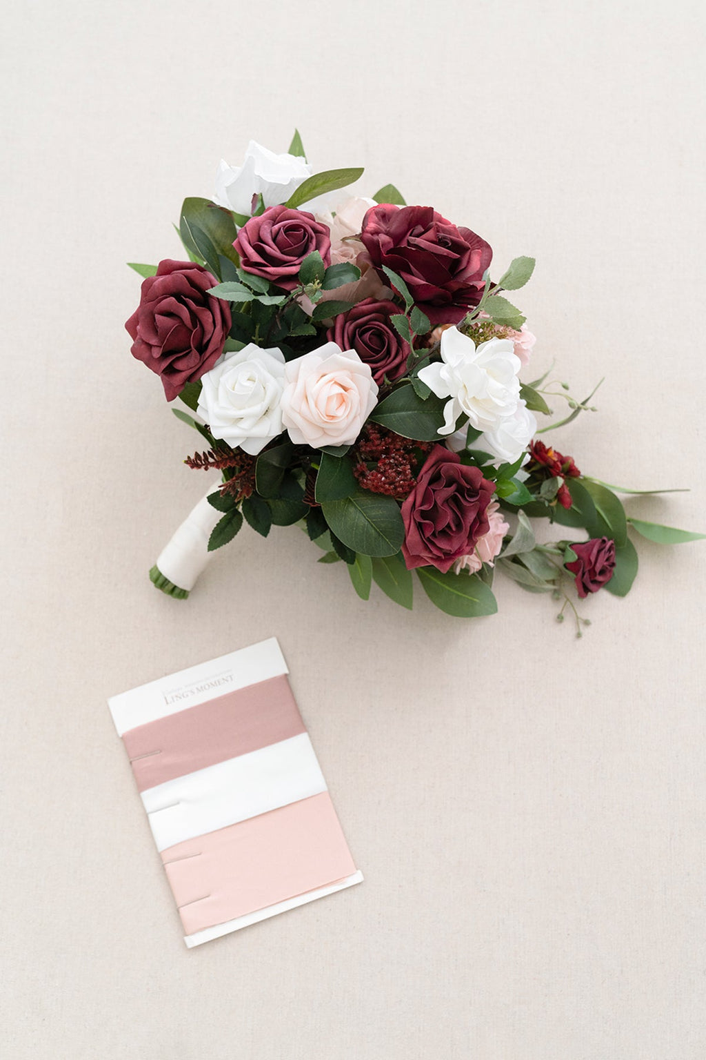 Small Cascade Bridal Bouquet in Romantic Marsala