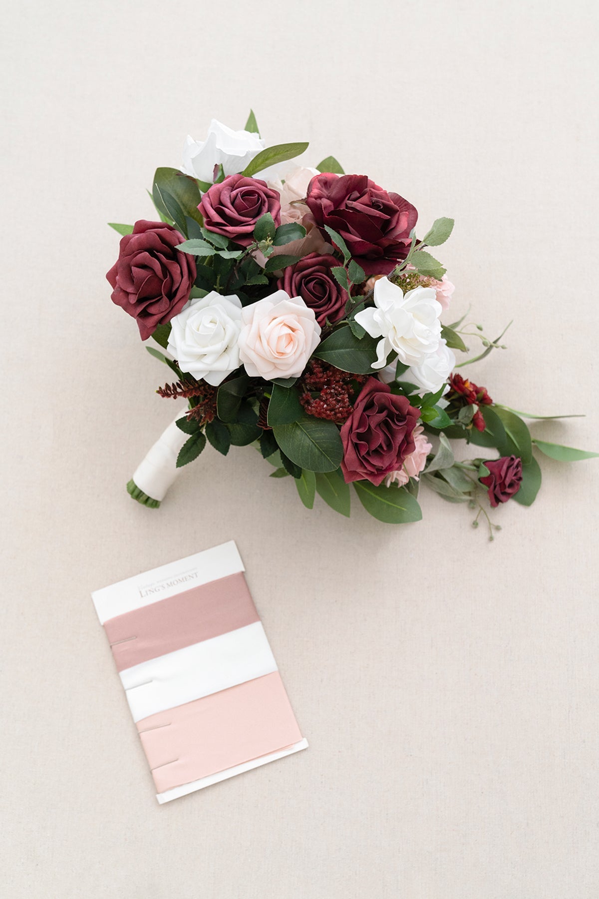 Small Cascade Bridal Bouquet in Romantic Marsala