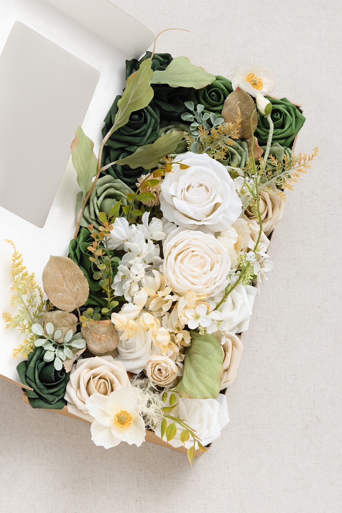 DIY Designer Flower Boxes in Emerald Green & Tawny Beige