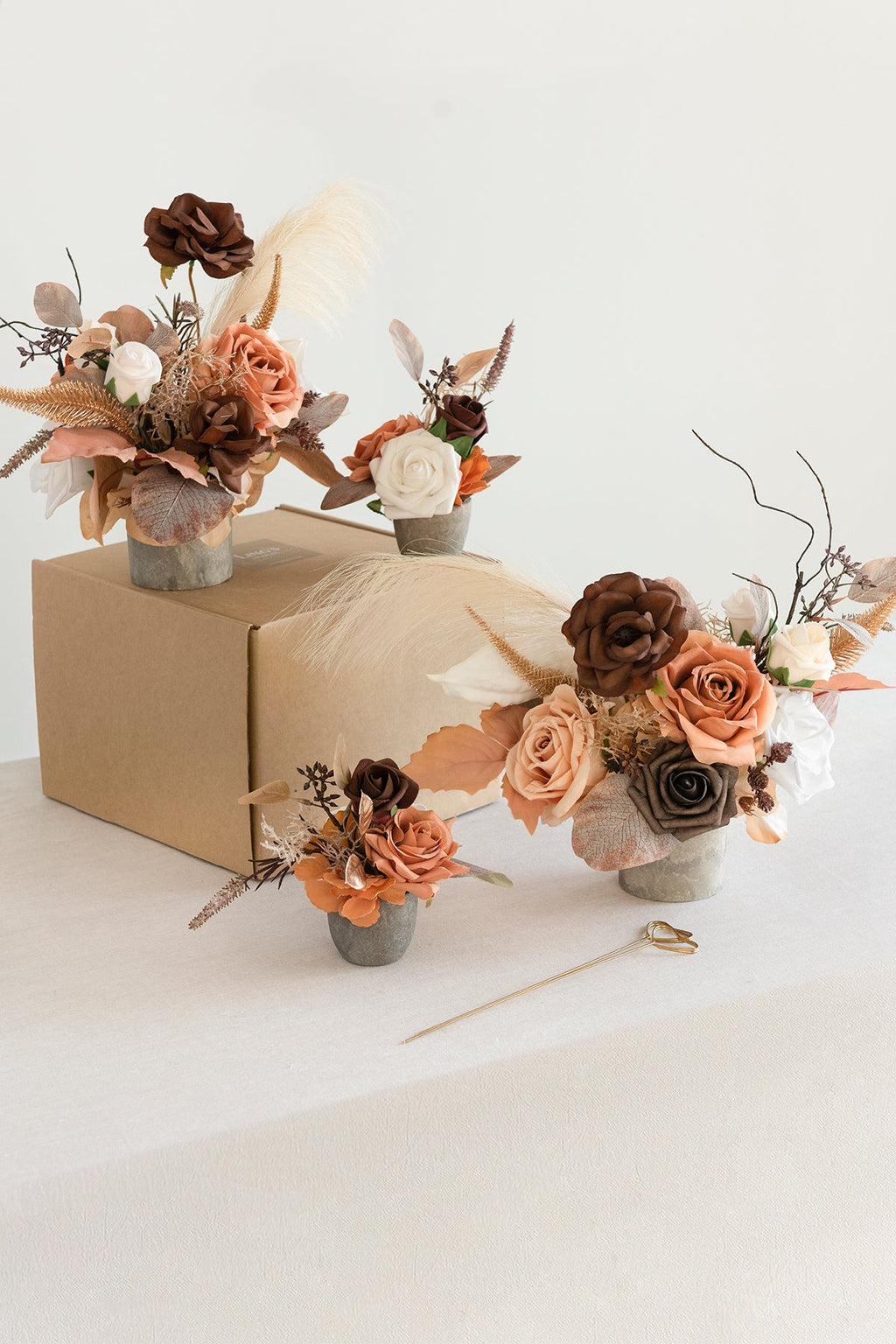 Flash Sale | Assorted Floral Centerpiece Set in Rust & Sepia