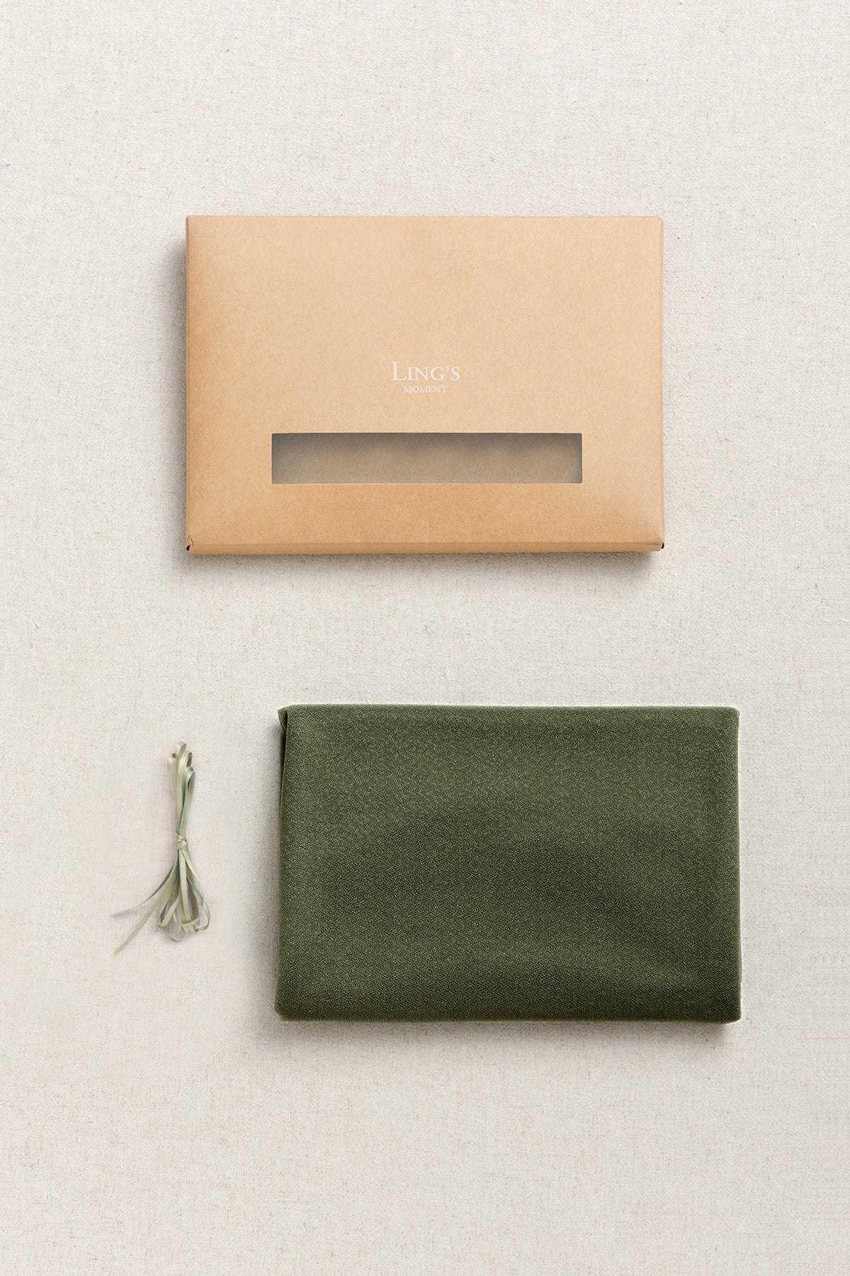 Table Linens in Emerald & Tawny Beige