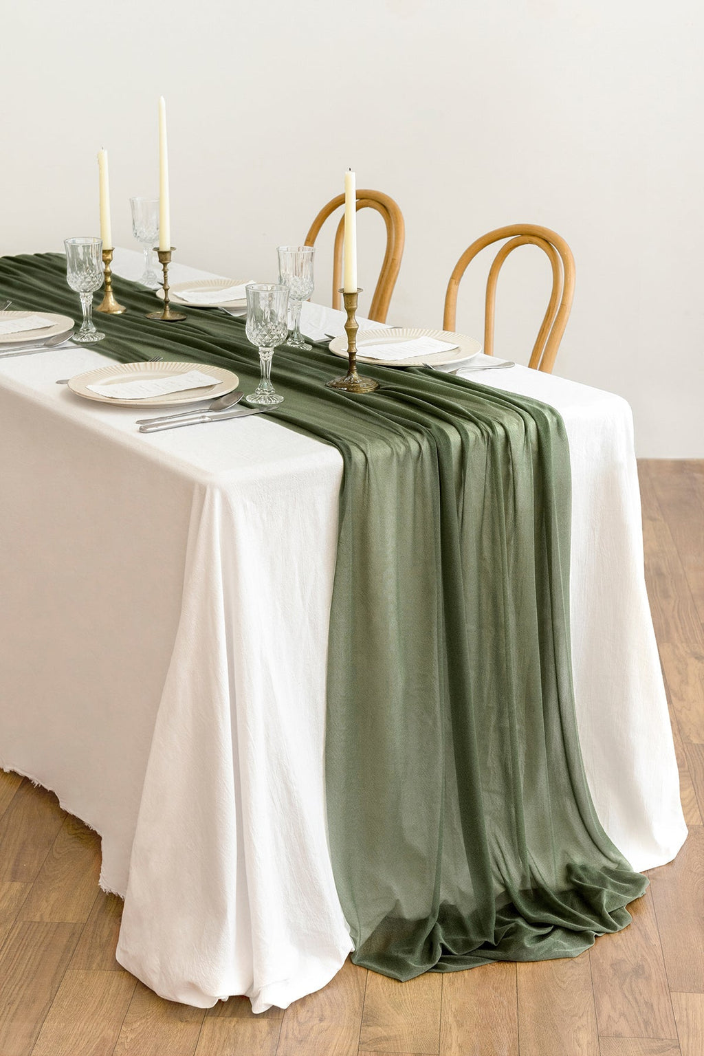 Table Linens in Olive Green