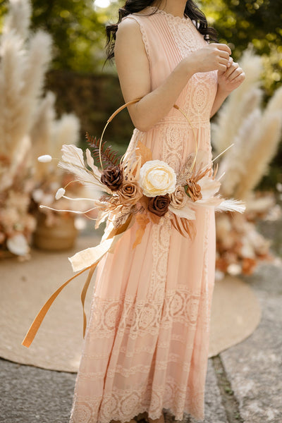 Hoop Bridesmaid Bouquets in Rust & Sepia | Clearance