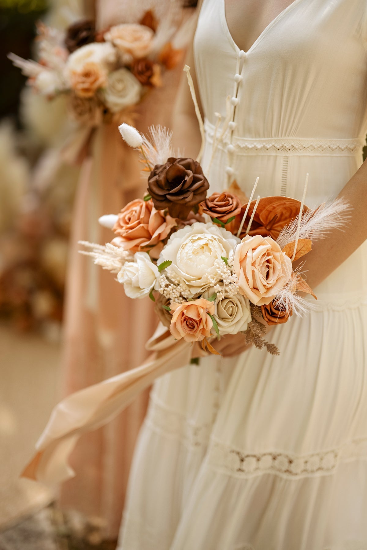Additional Flower Decorations in Rust & Sepia