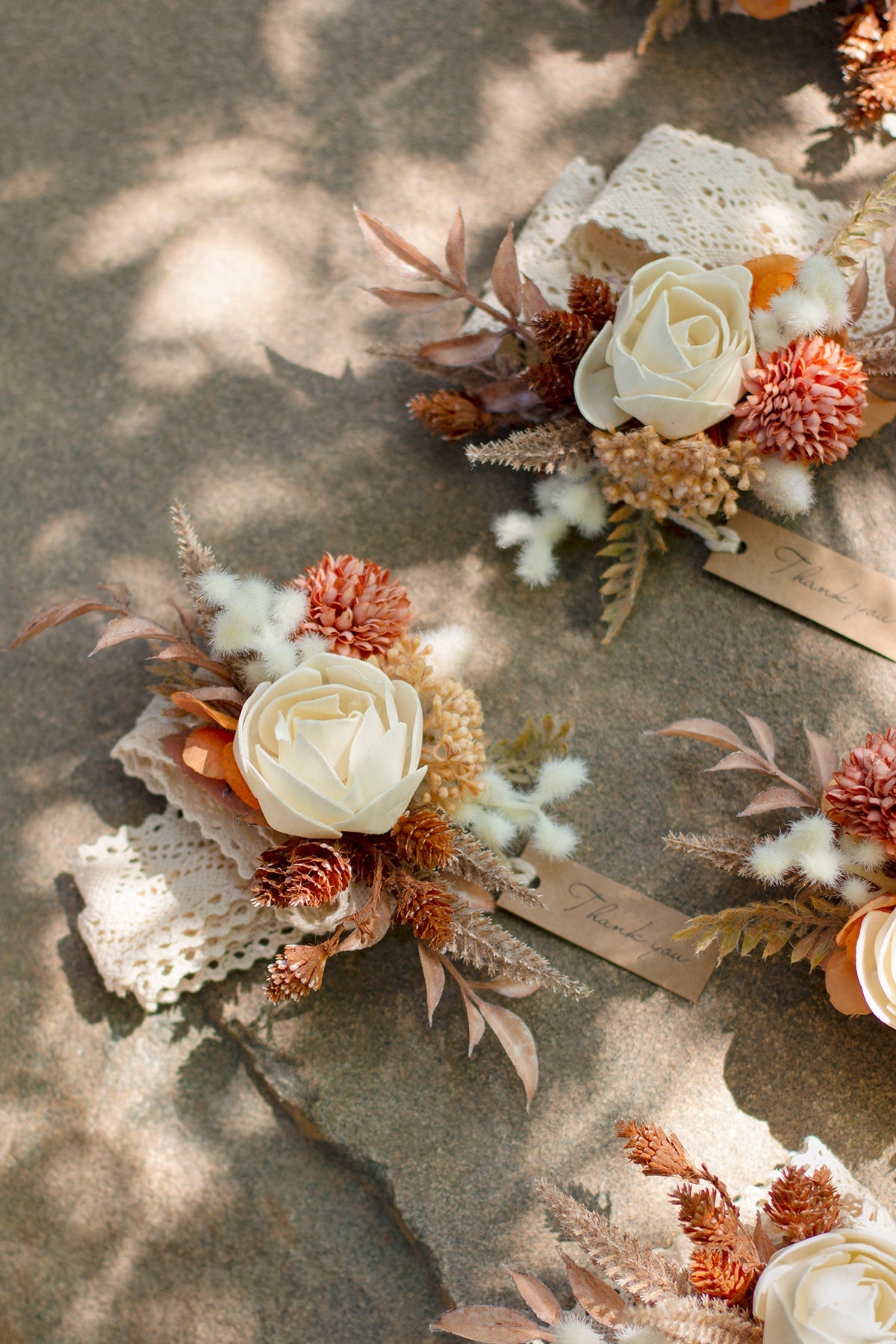 Additional Flower Decorations in Rust & Sepia