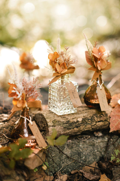 Boutonnieres for Guests in Rust & Sepia