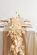 6ft Eucalyptus and Willow Leaf Greenery Garland in White & Beige