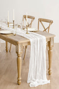 Rustic Gauze Cheesecloth Table Runner 35 w x 10ft/14ft - 17 colors