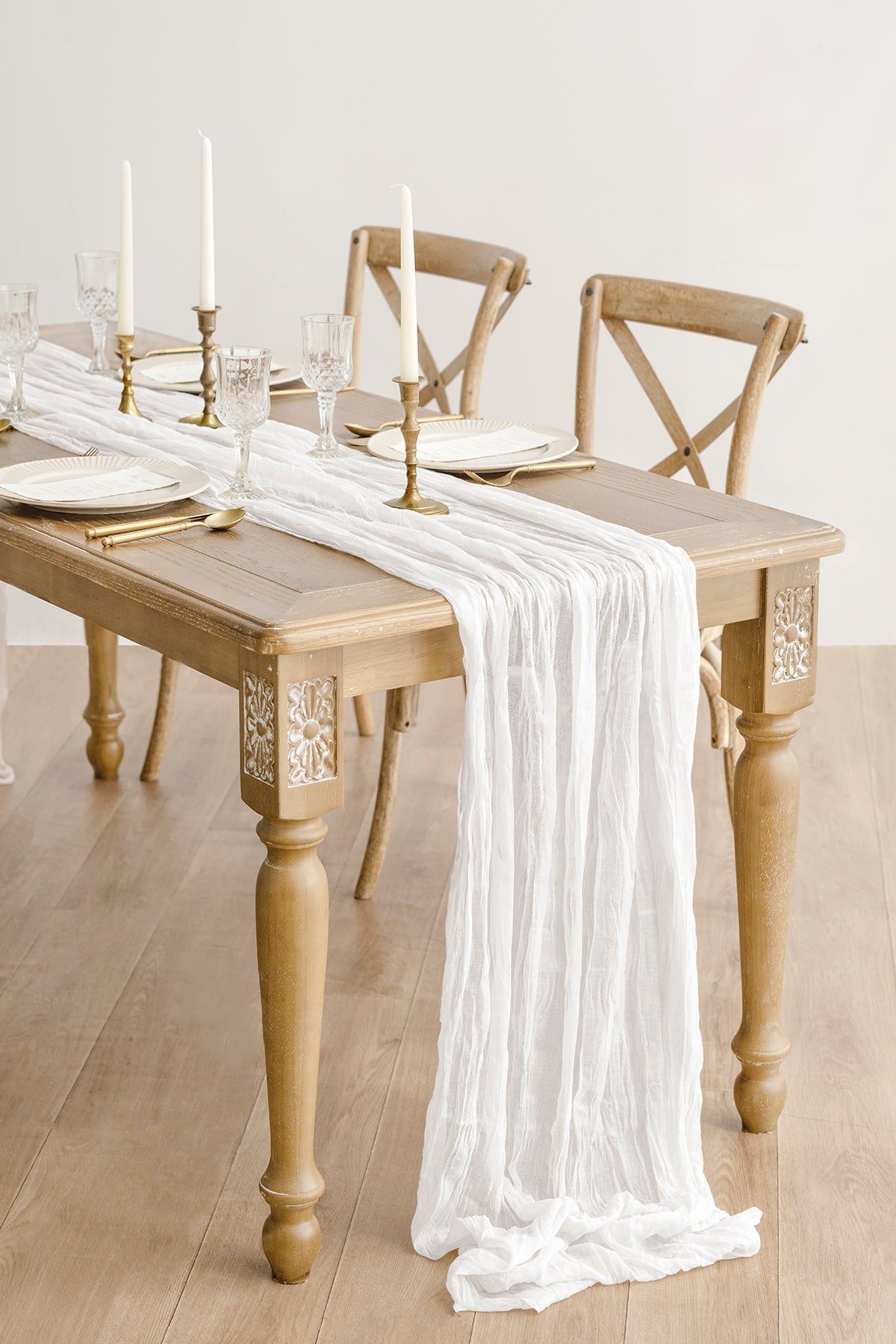 Cheesecloth Napkins & Table Runner Set for Reception - 12 Colors
