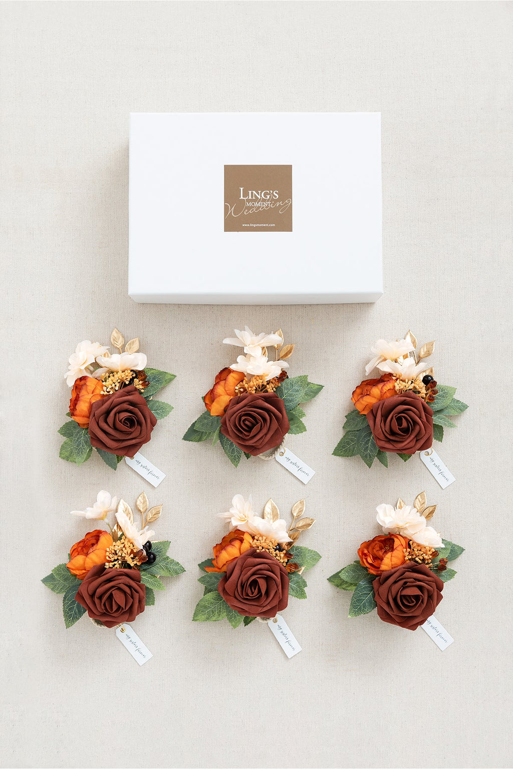 Additional Flower Decorations in Sunset Terracotta