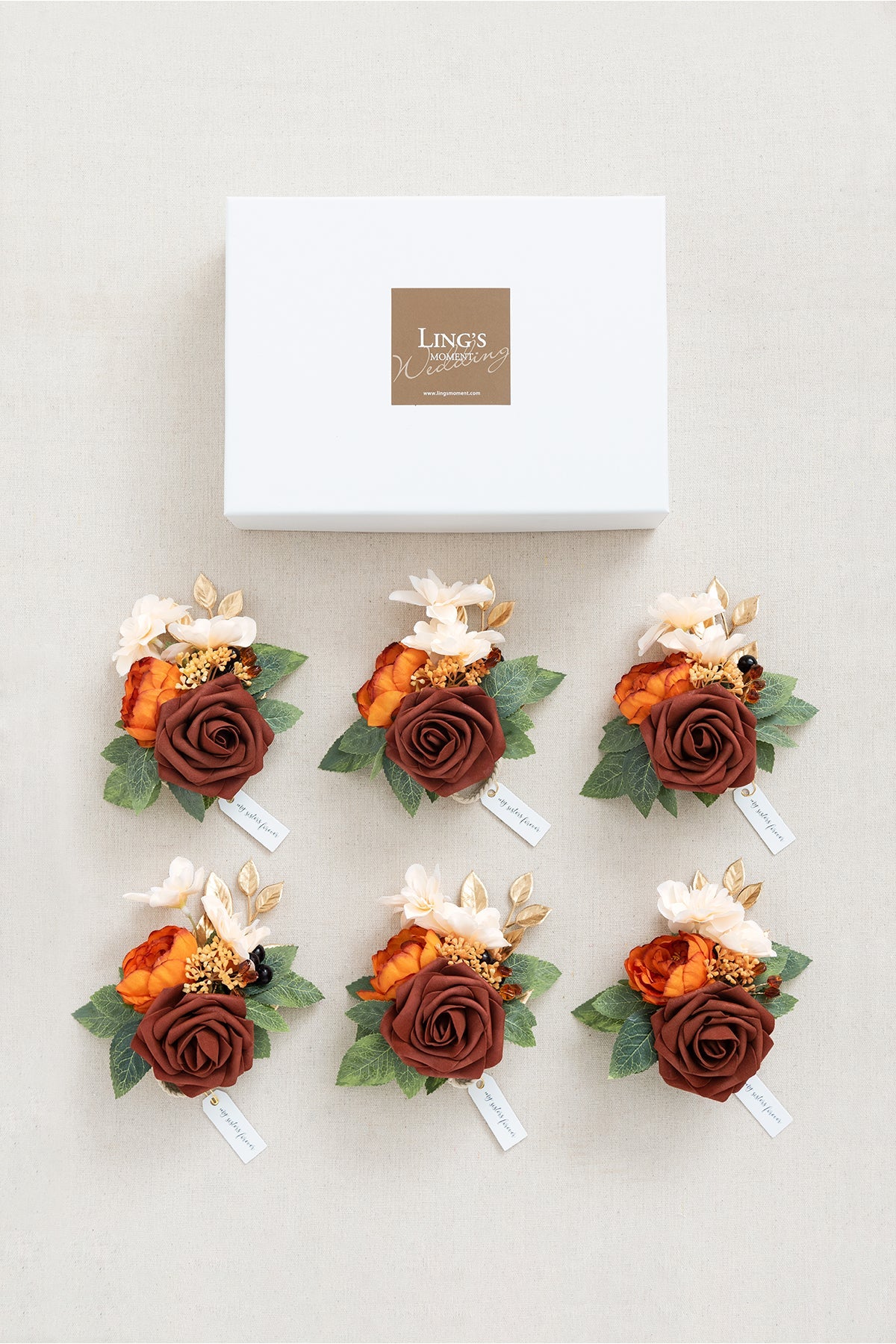 Additional Flower Decorations in Sunset Terracotta