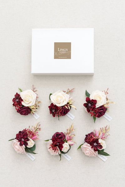 Wrist Corsages in Romantic Marsala