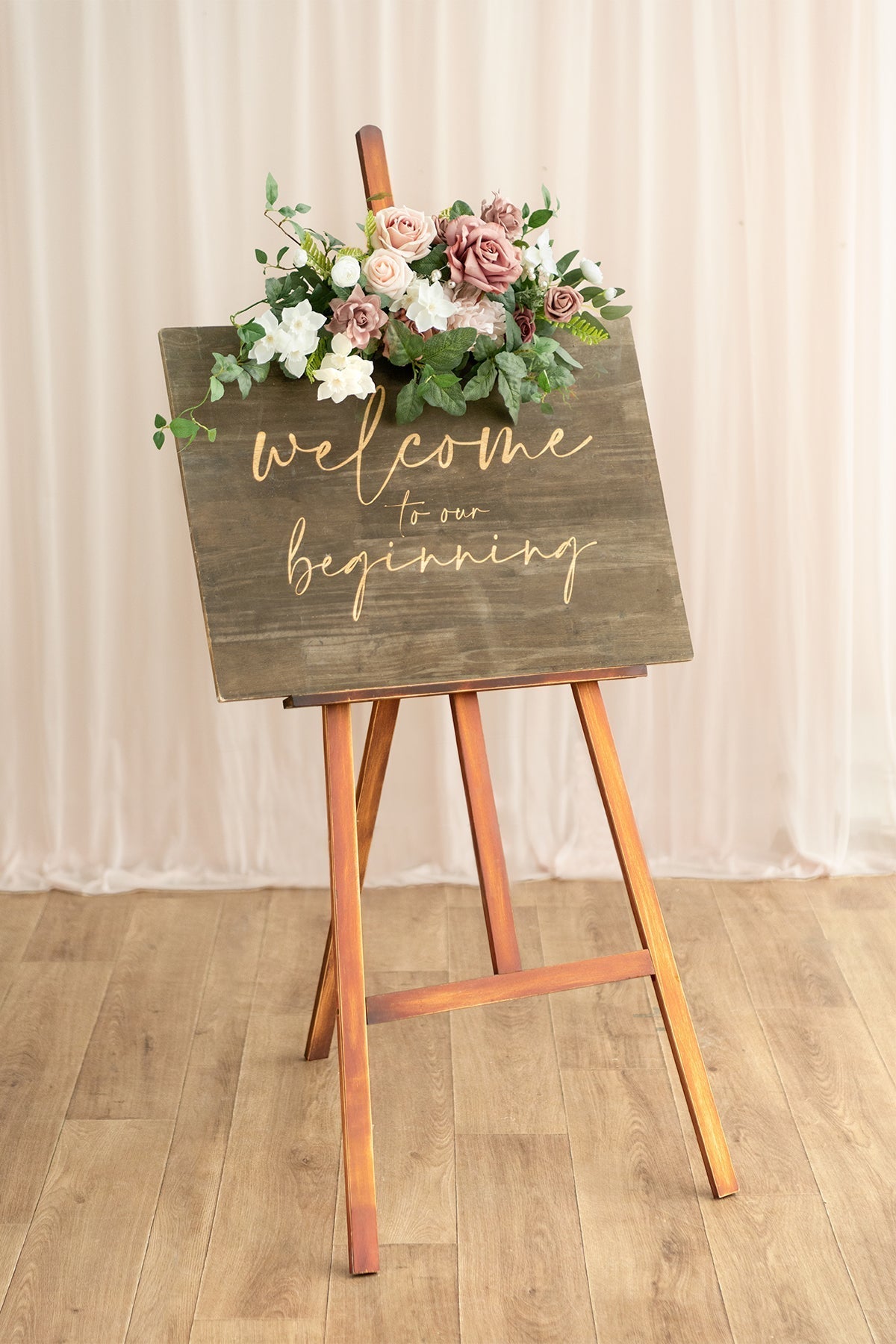 Flower Sign Decor in Dusty Rose & Cream