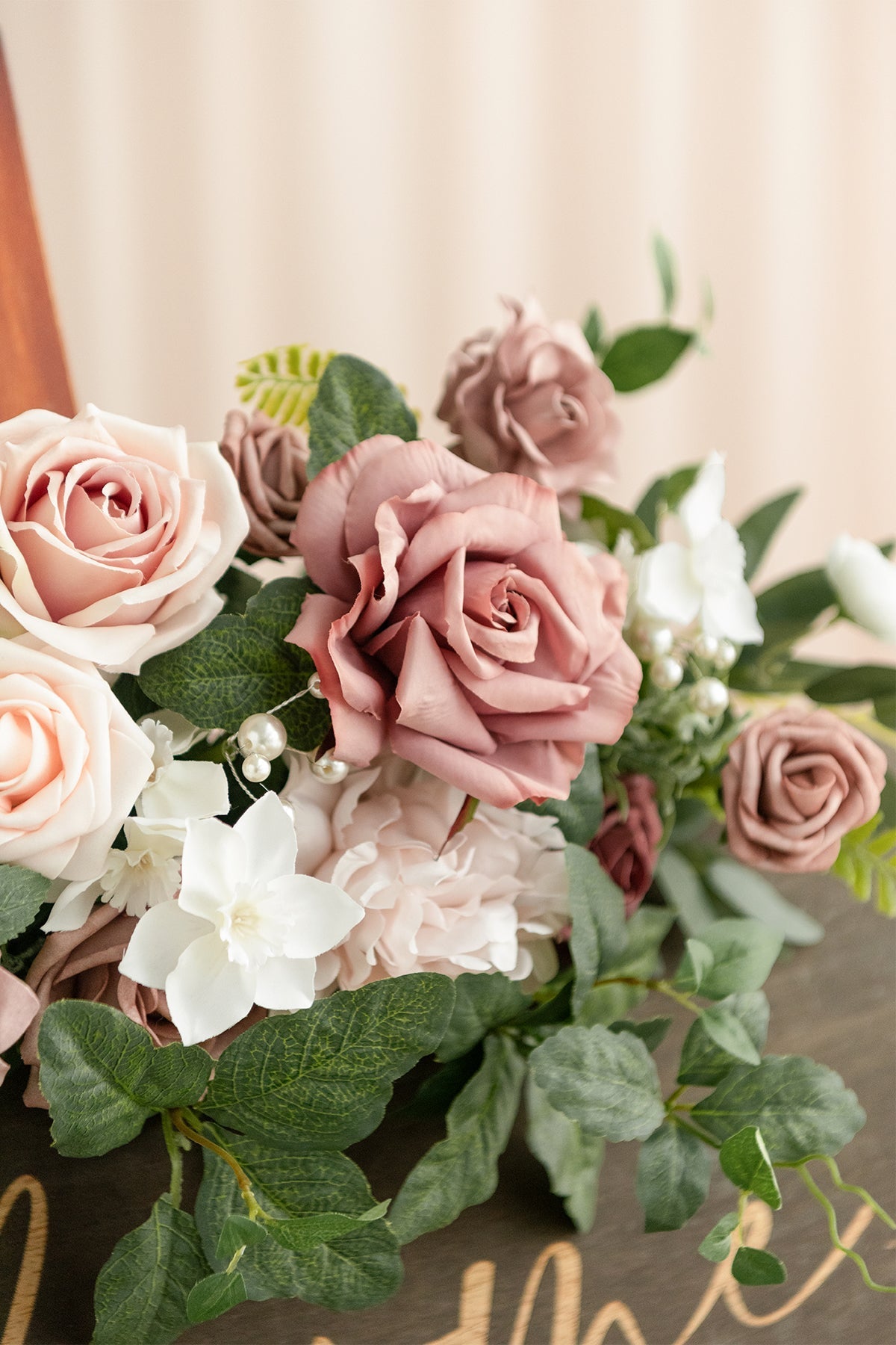 Flower Sign Decor in Dusty Rose & Cream