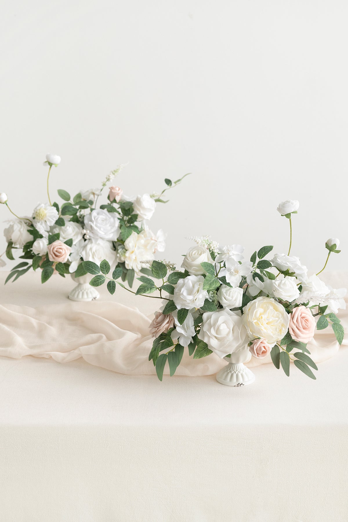 Large Floral Centerpiece Set in White & Sage