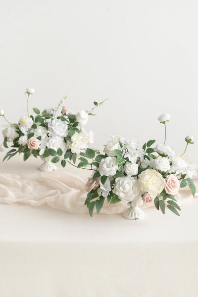 Large Floral Centerpiece Set in White & Sage