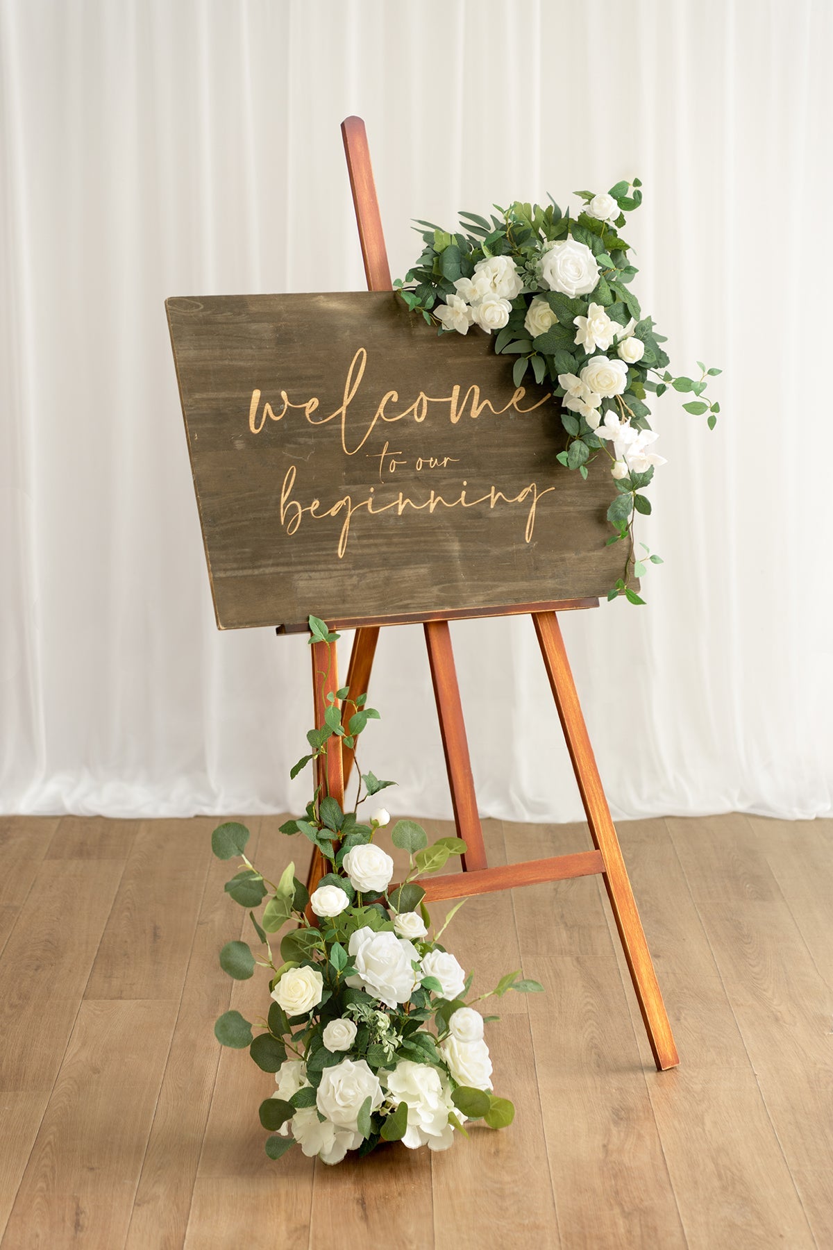 Deluxe Combo Set Flower Sign Decor in White & Sage