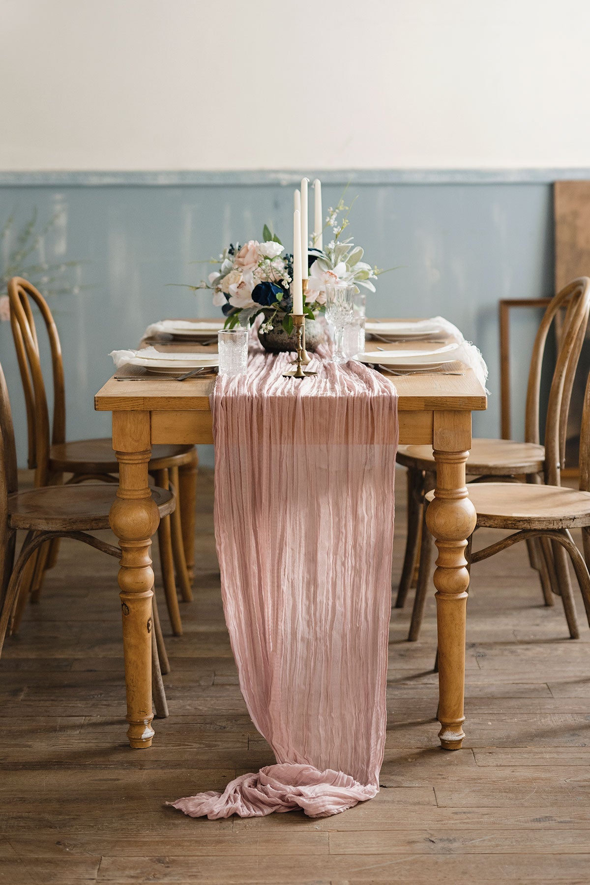 Table Linens in Burgundy & Dusty rose