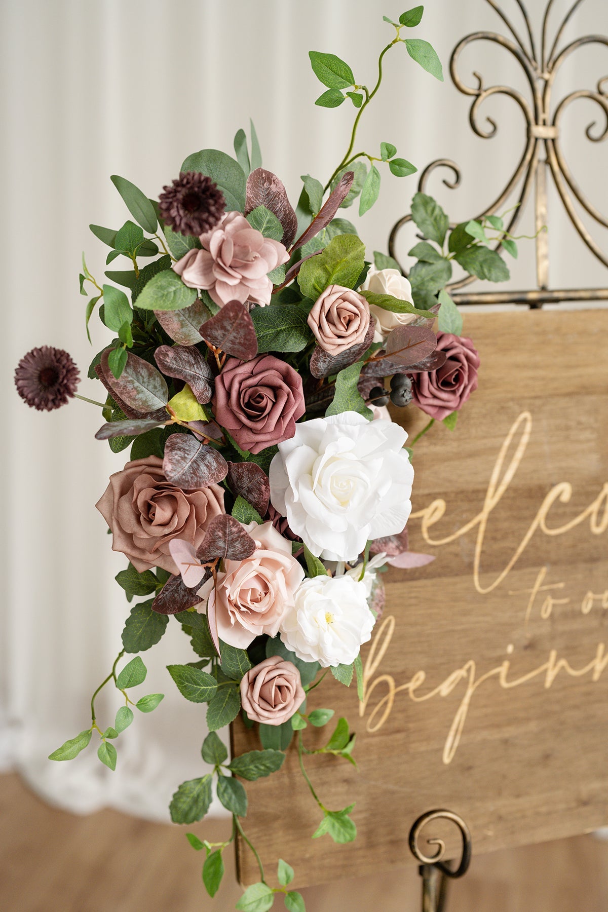 Combo Set Flower Sign Decor in Dusty Rose & Mauve