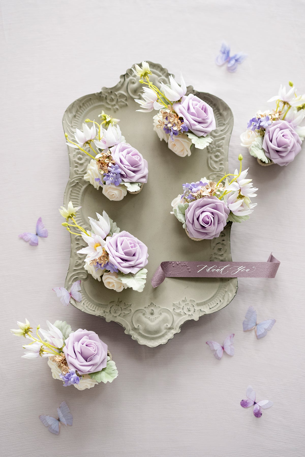 Additional Flower Decorations in Lilac & Gold