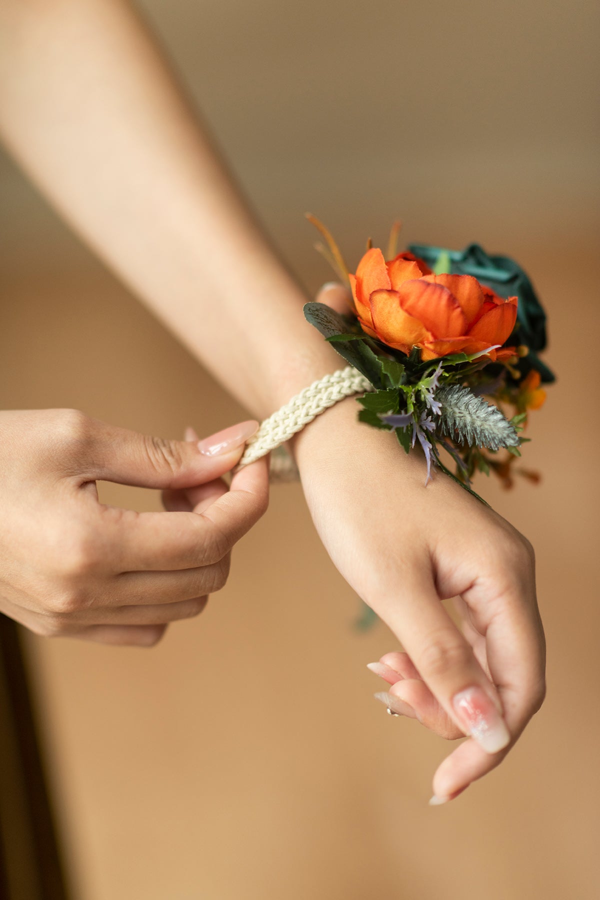 Additional Flower Decorations in Dark Teal & Burnt Orange