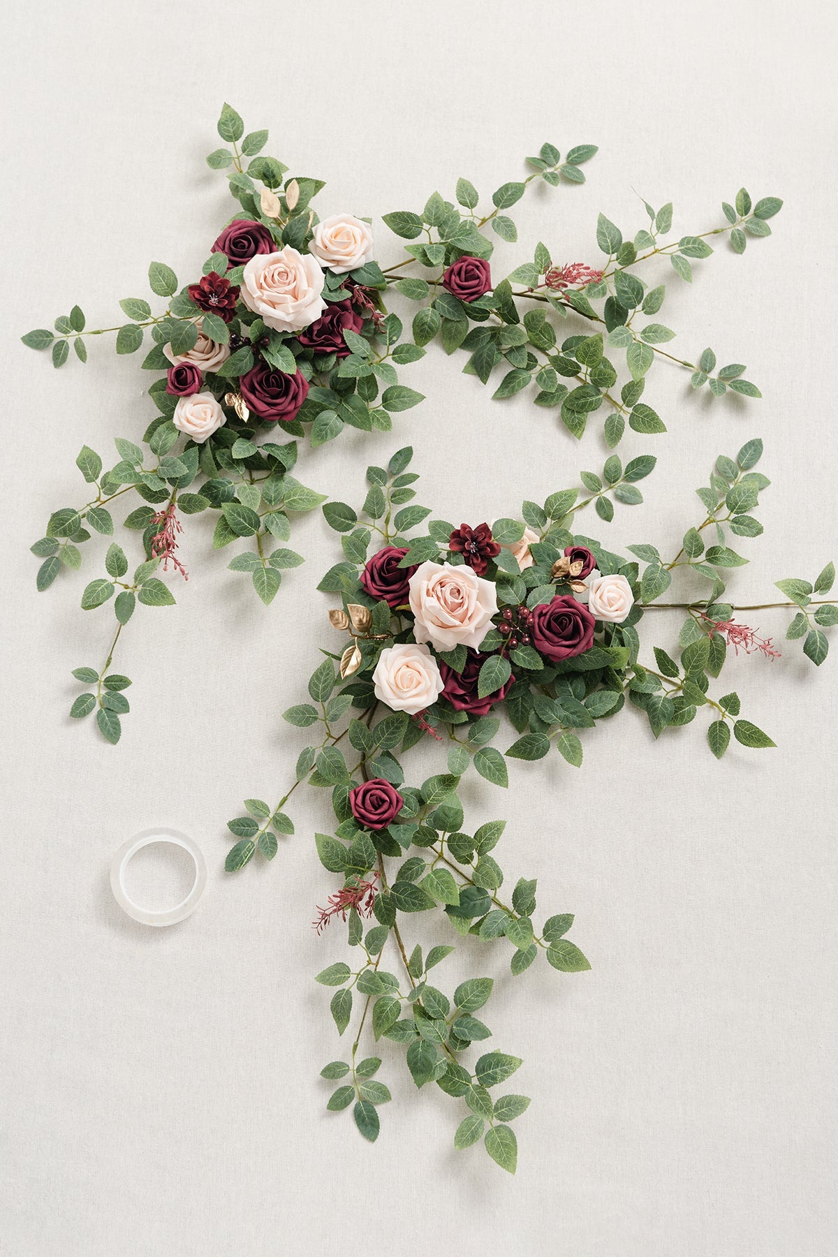 Sweetheart Table Floral Swags in Romantic Marsala