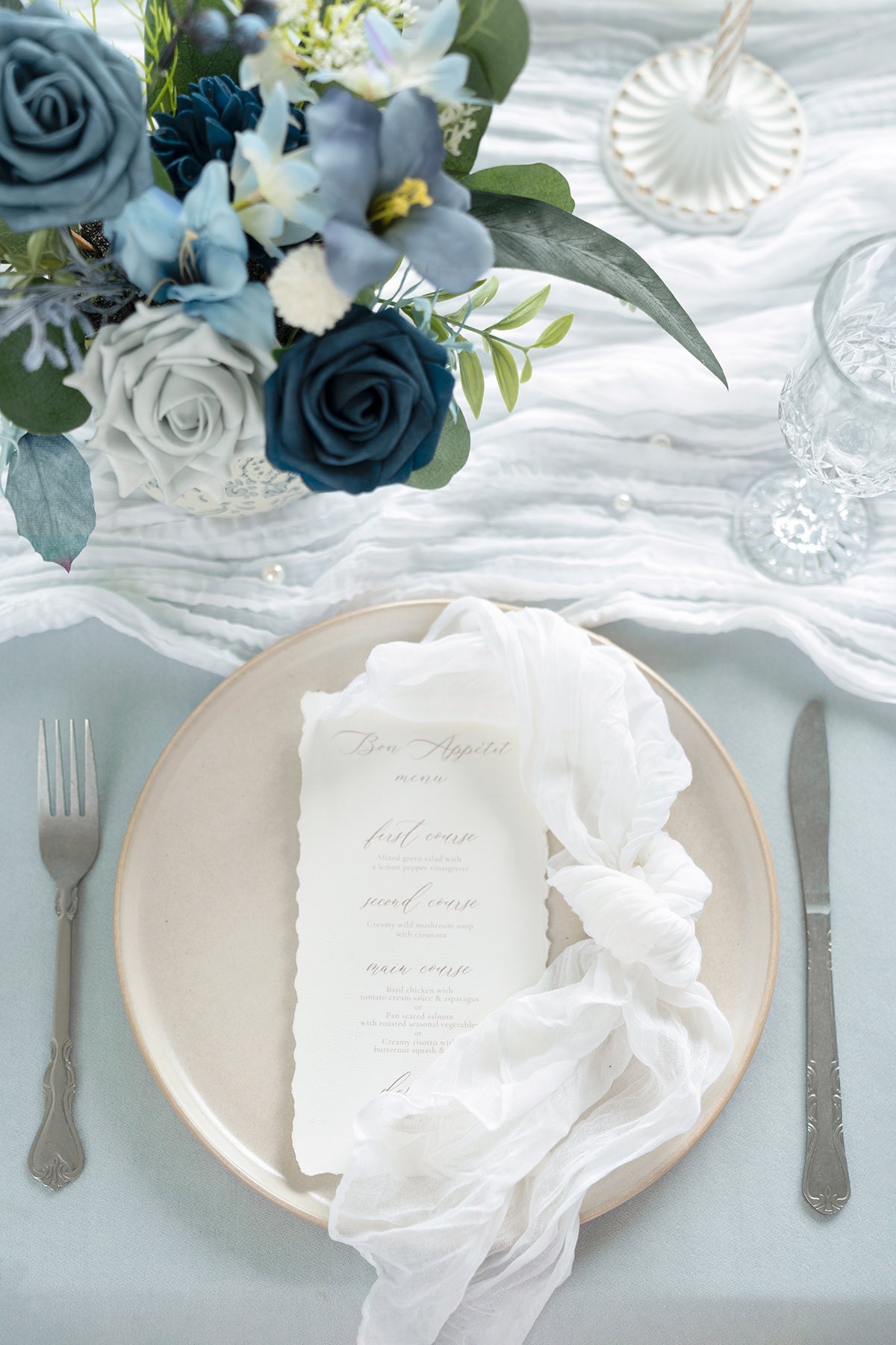 Cheesecloth Napkins & Table Runner Set for Reception - 12 Colors