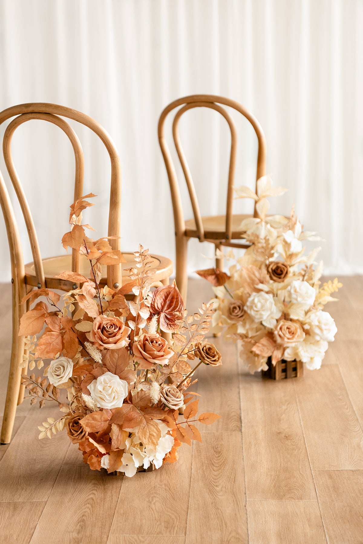 Wedding Aisle Runner Flower Arrangement in Rust & Sepia | Clearance