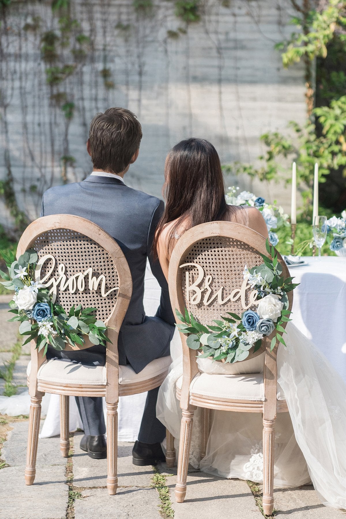 DIY Wedding Flower Packages in Dusty Blue
