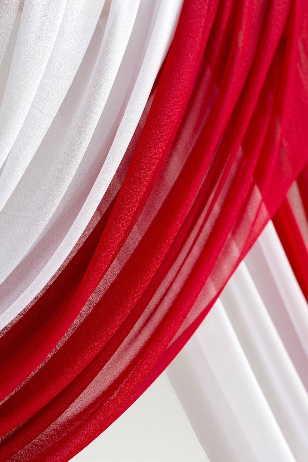 Flower Arch Decor with Drapes in Christmas Red Sparkle| Clearance