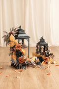 2ft Flower Garlands in Black & Pumpkin Orange