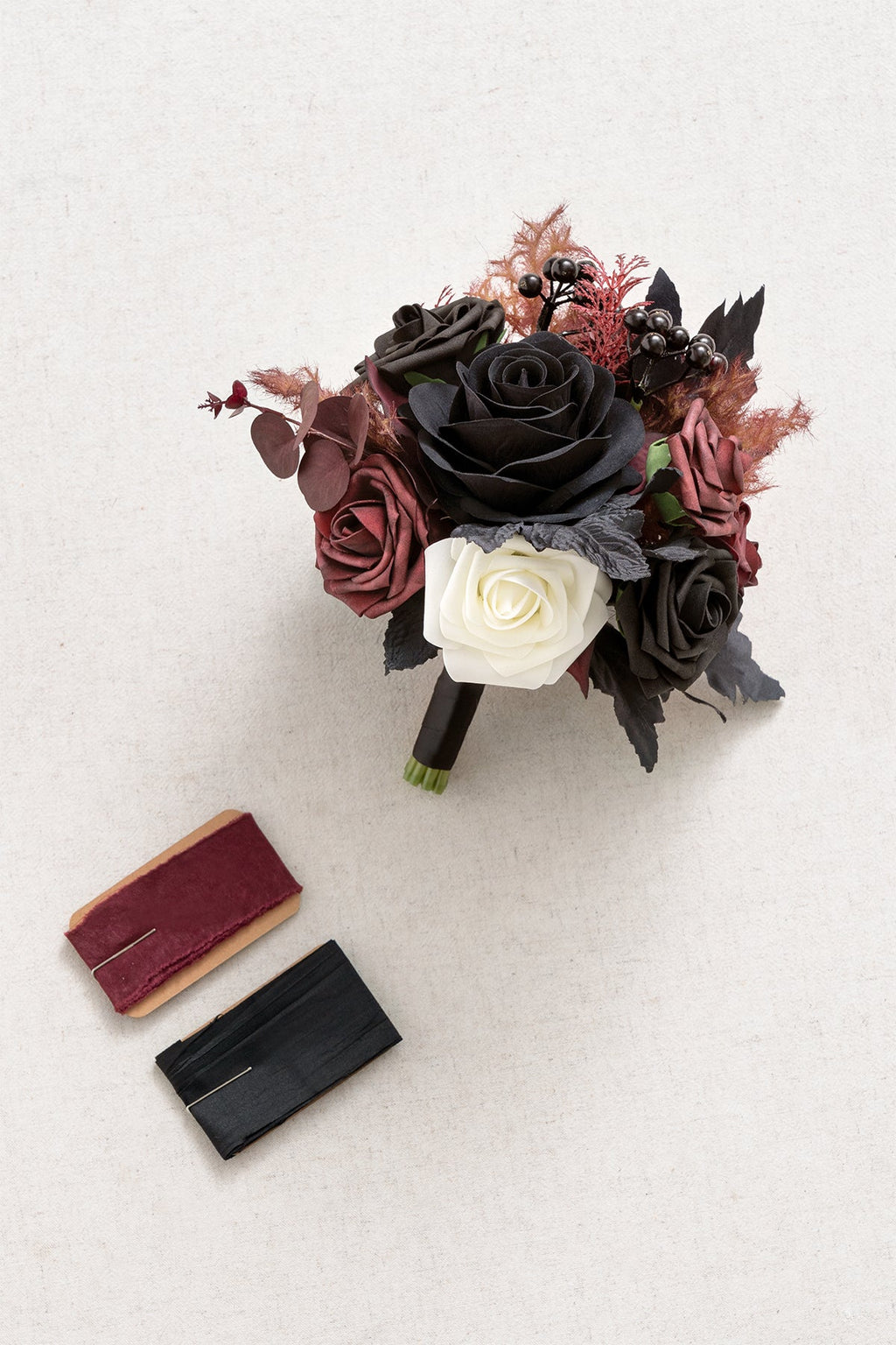 Additional Flower Decorations in Moody Burgundy & Black