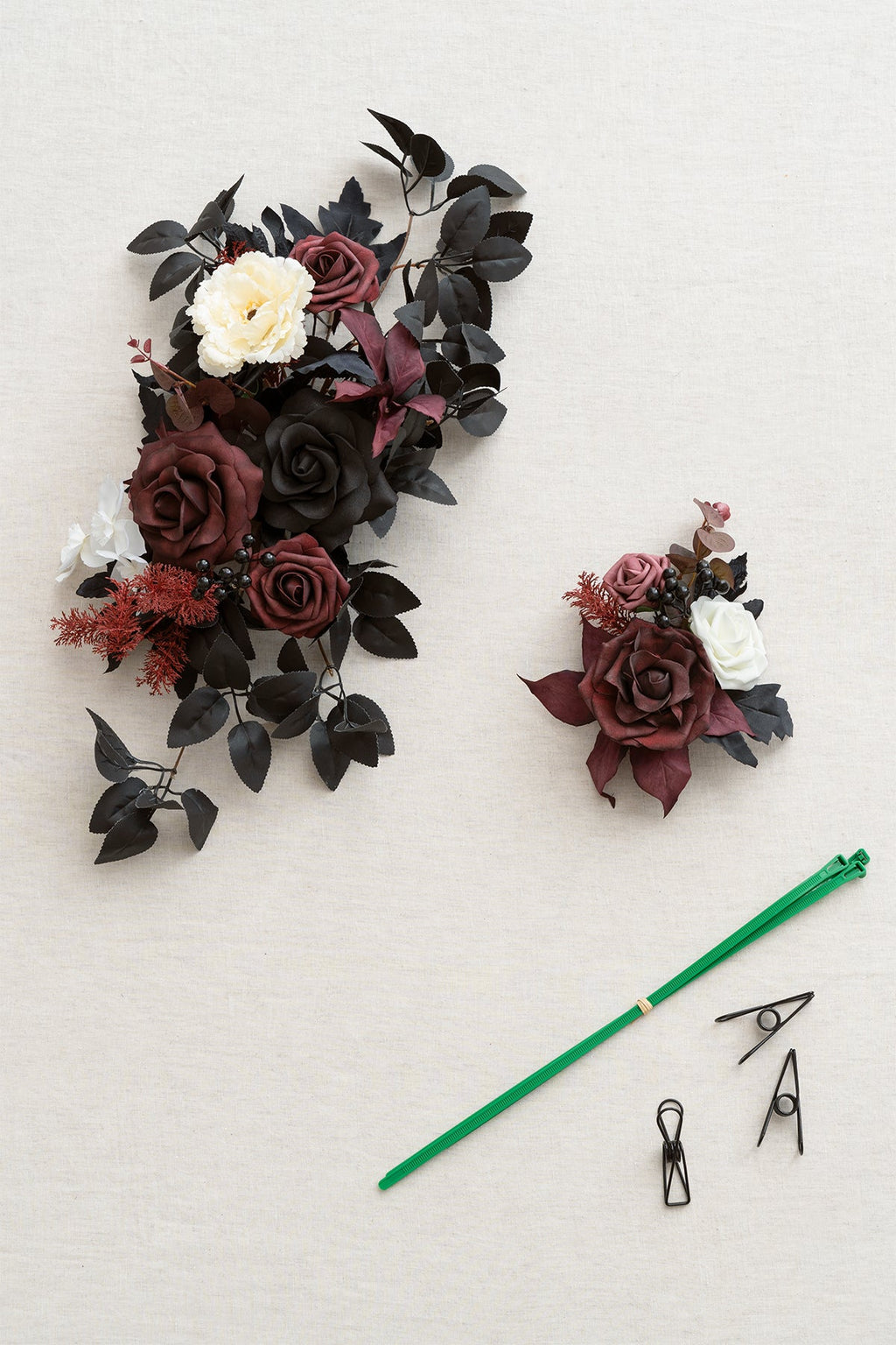 Combo Set Flower Sign Decor in Moody Burgundy & Black | Clearance