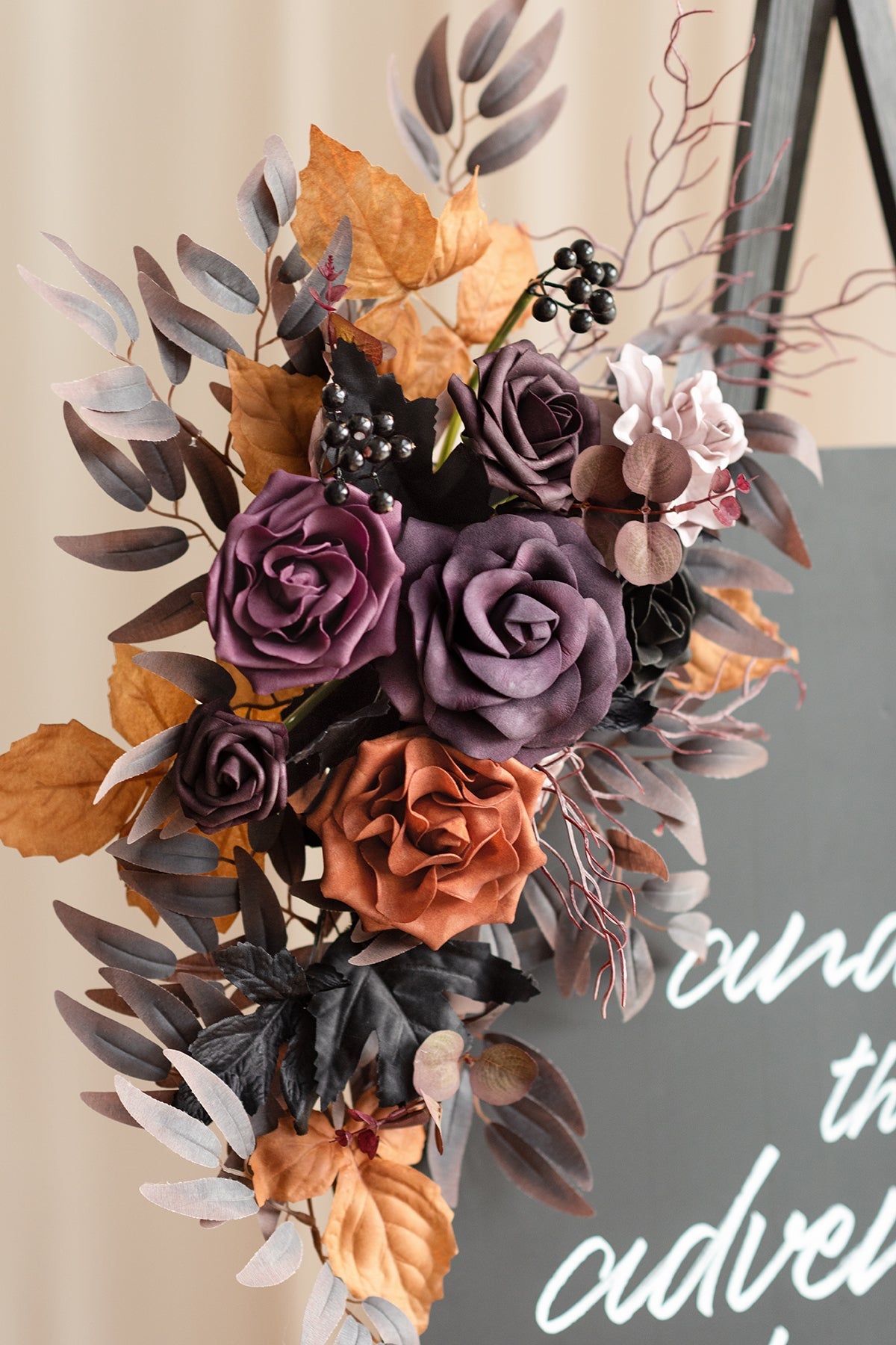Combo Set Flower Sign Decor in Twilight Purple & Harvest Orange