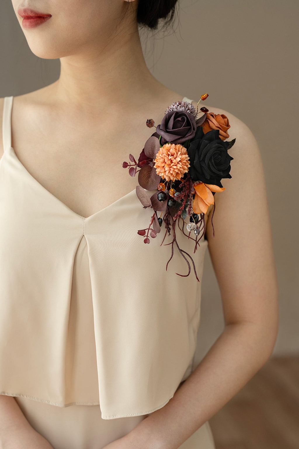 Flash Sale | Shoulder Corsages in Twilight Purple & Harvest Orange