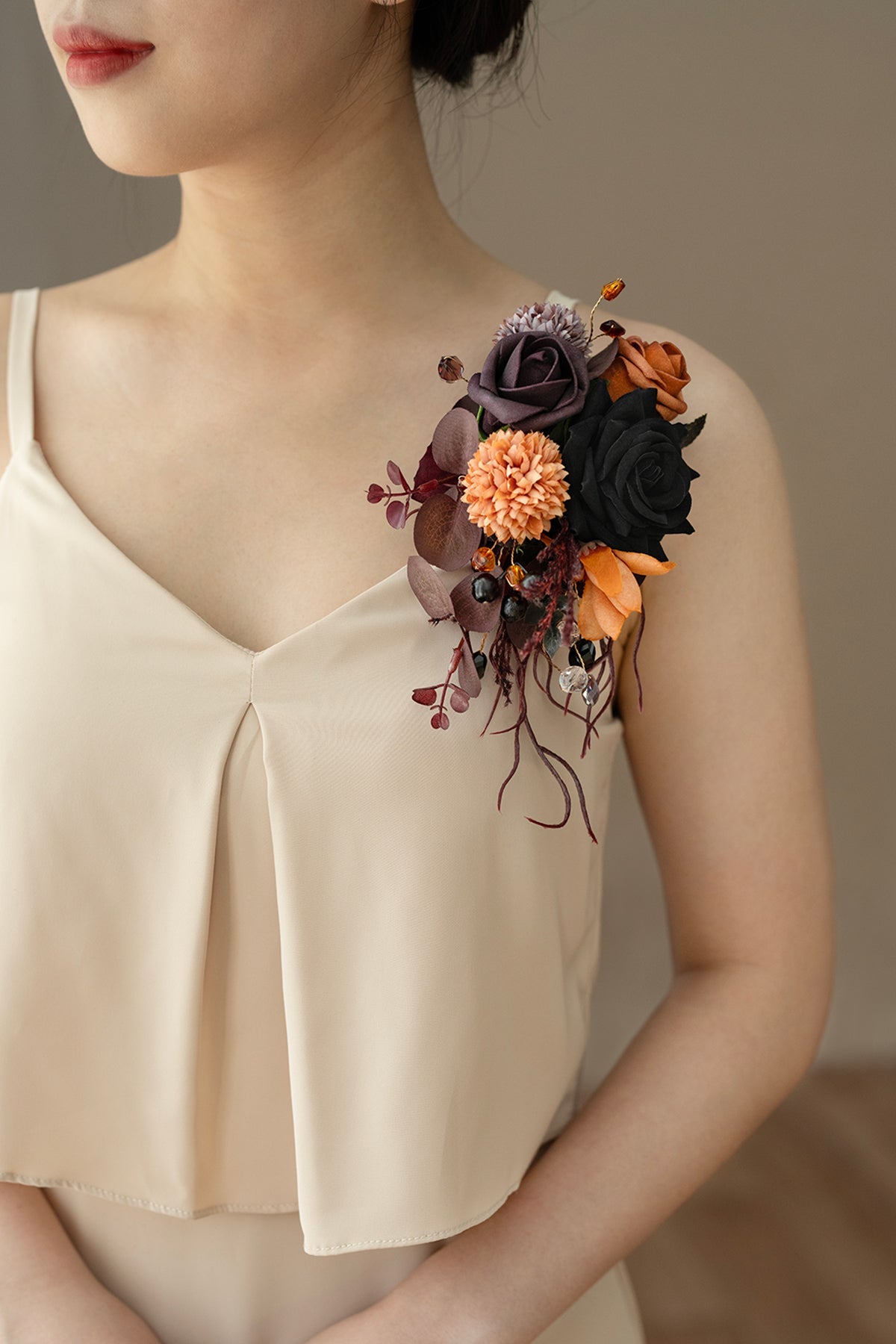 Flash Sale | Shoulder Corsages in Twilight Purple & Harvest Orange