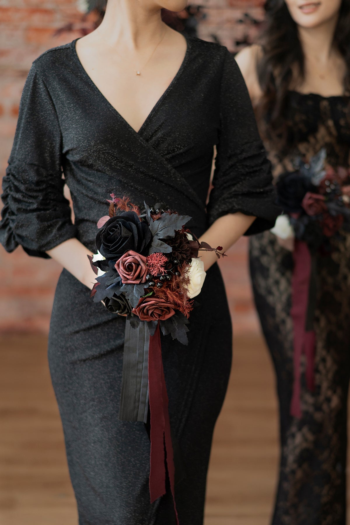 Additional Flower Decorations in Moody Burgundy & Black