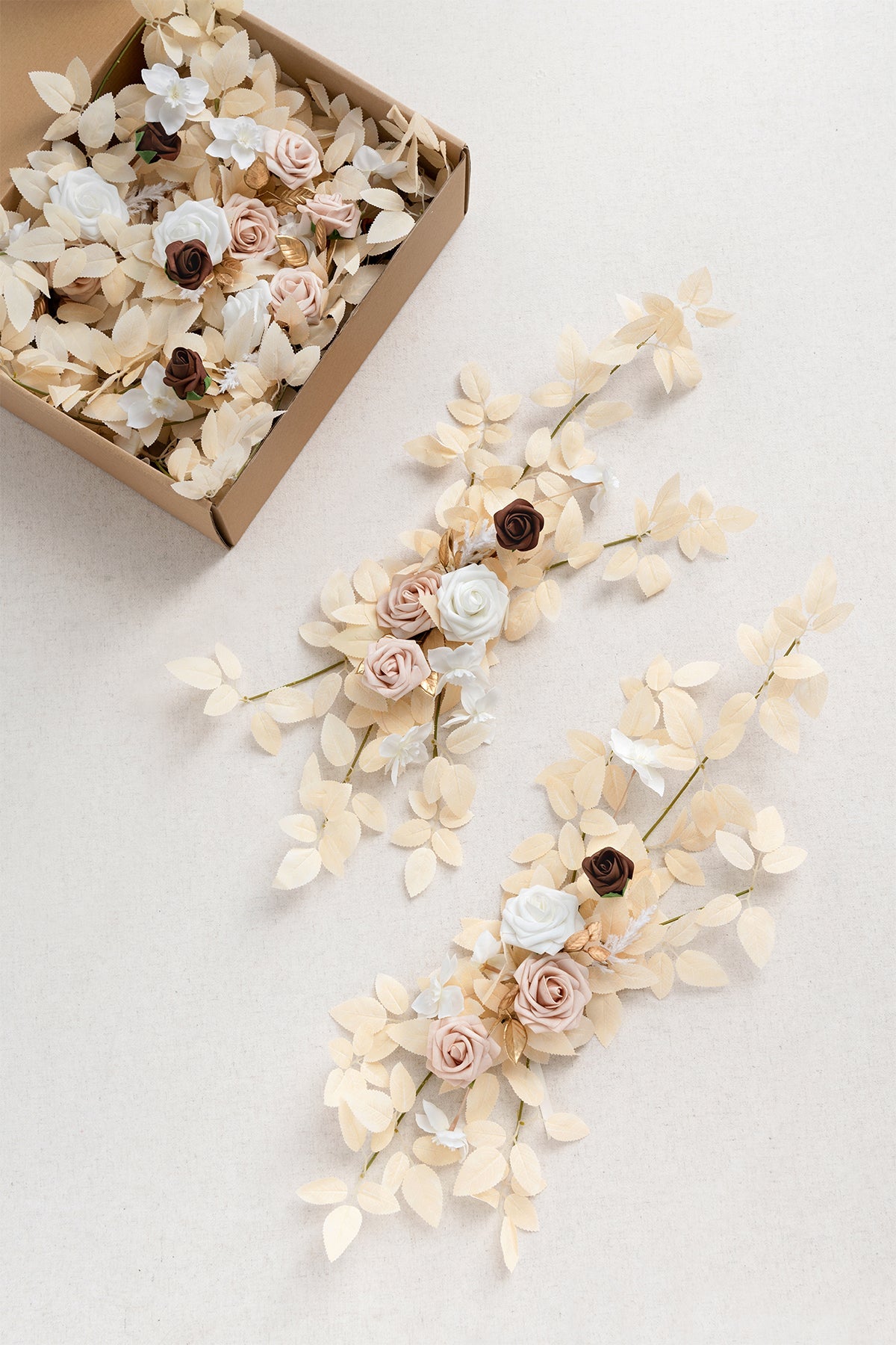 Wedding Aisle Chair Flower Decoration in White & Beige