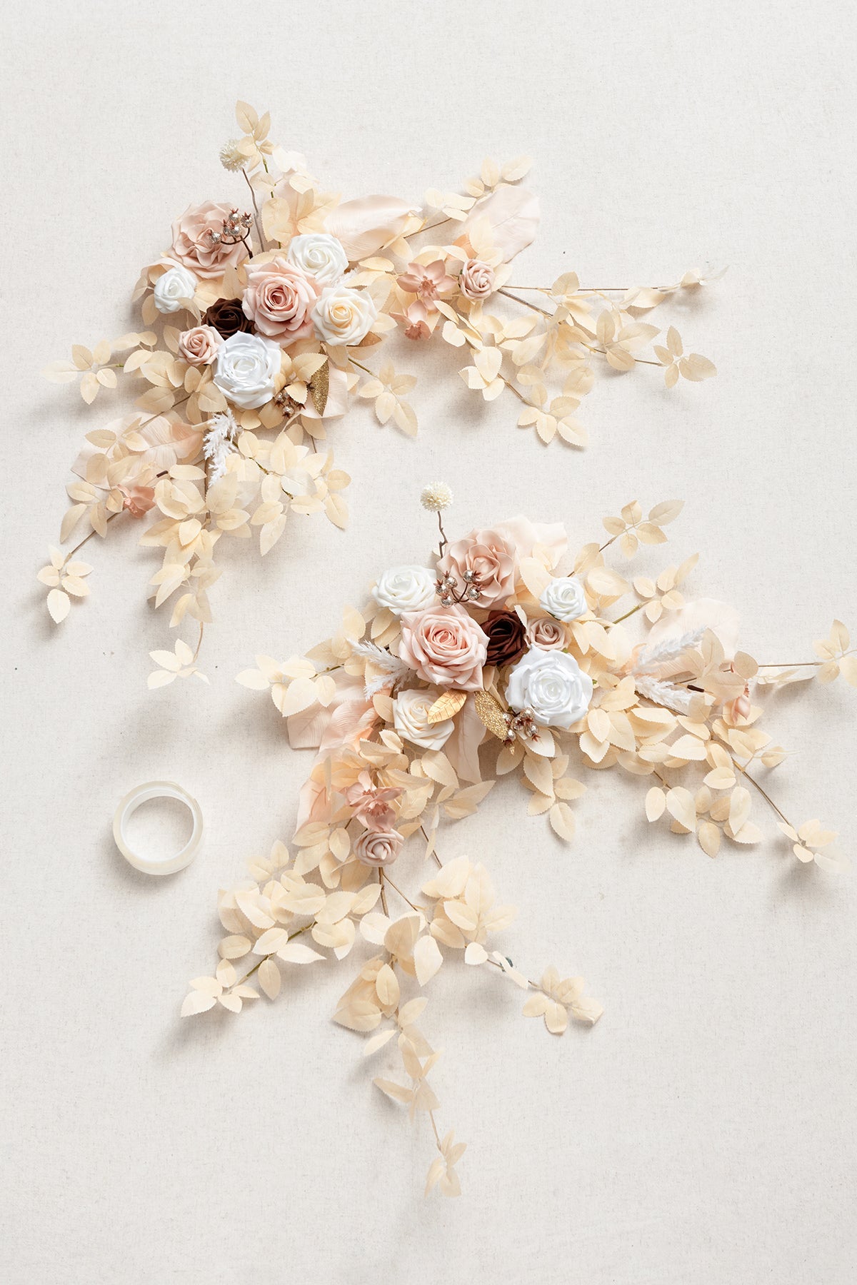 Sweetheart Table Floral Swags in White & Beige
