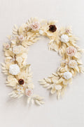 5ft Rose Leaf Flower Garland in White & Beige