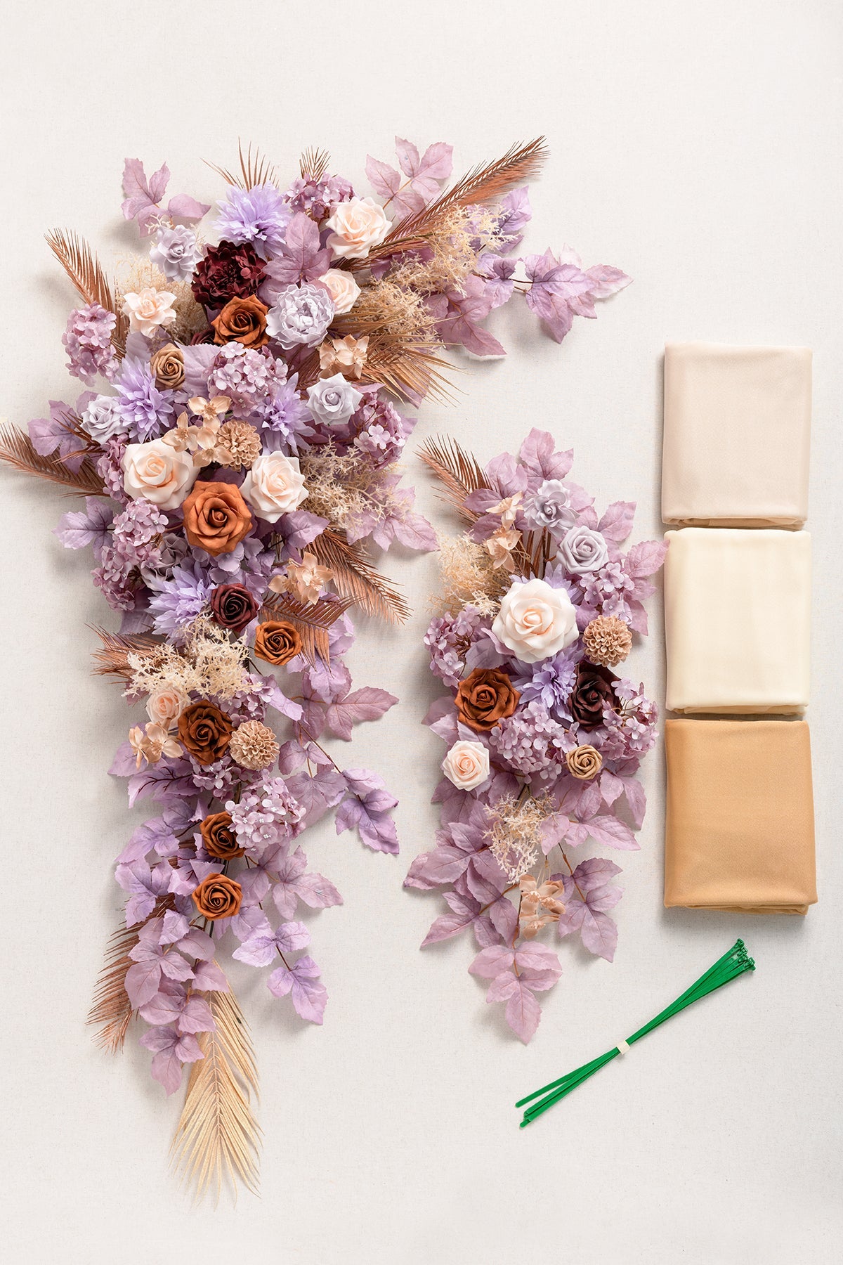 Flower Arch Decor with Drapes in Lavender Aster & Burnt Orange | Clearance