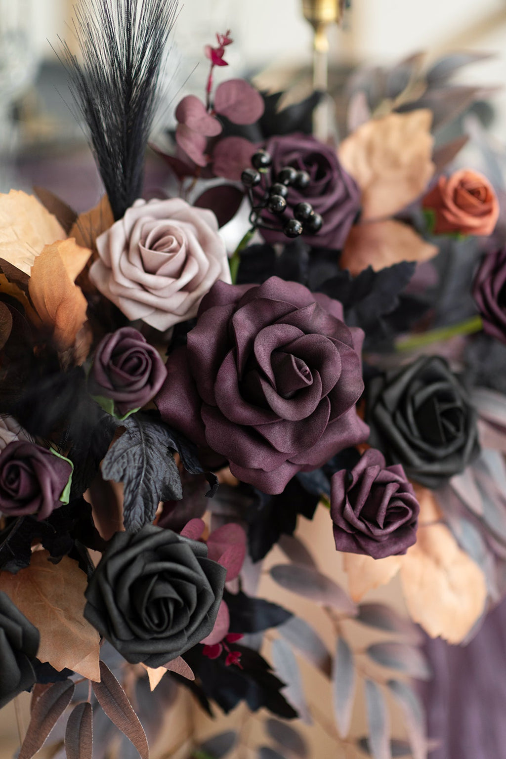 Sweetheart Table Floral Swags in Twilight Purple & Harvest Orange | Clearance