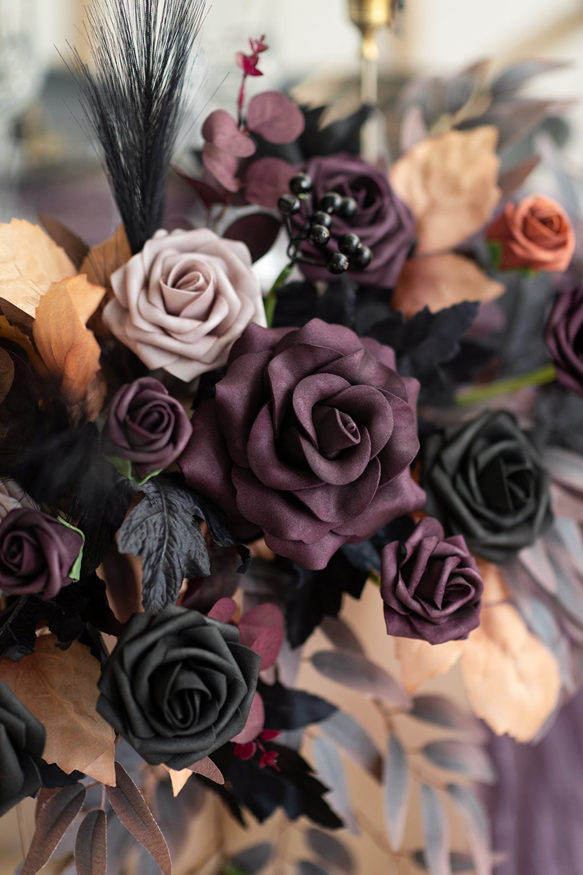 Sweetheart Table Floral Swags in Twilight Purple & Harvest Orange | Clearance