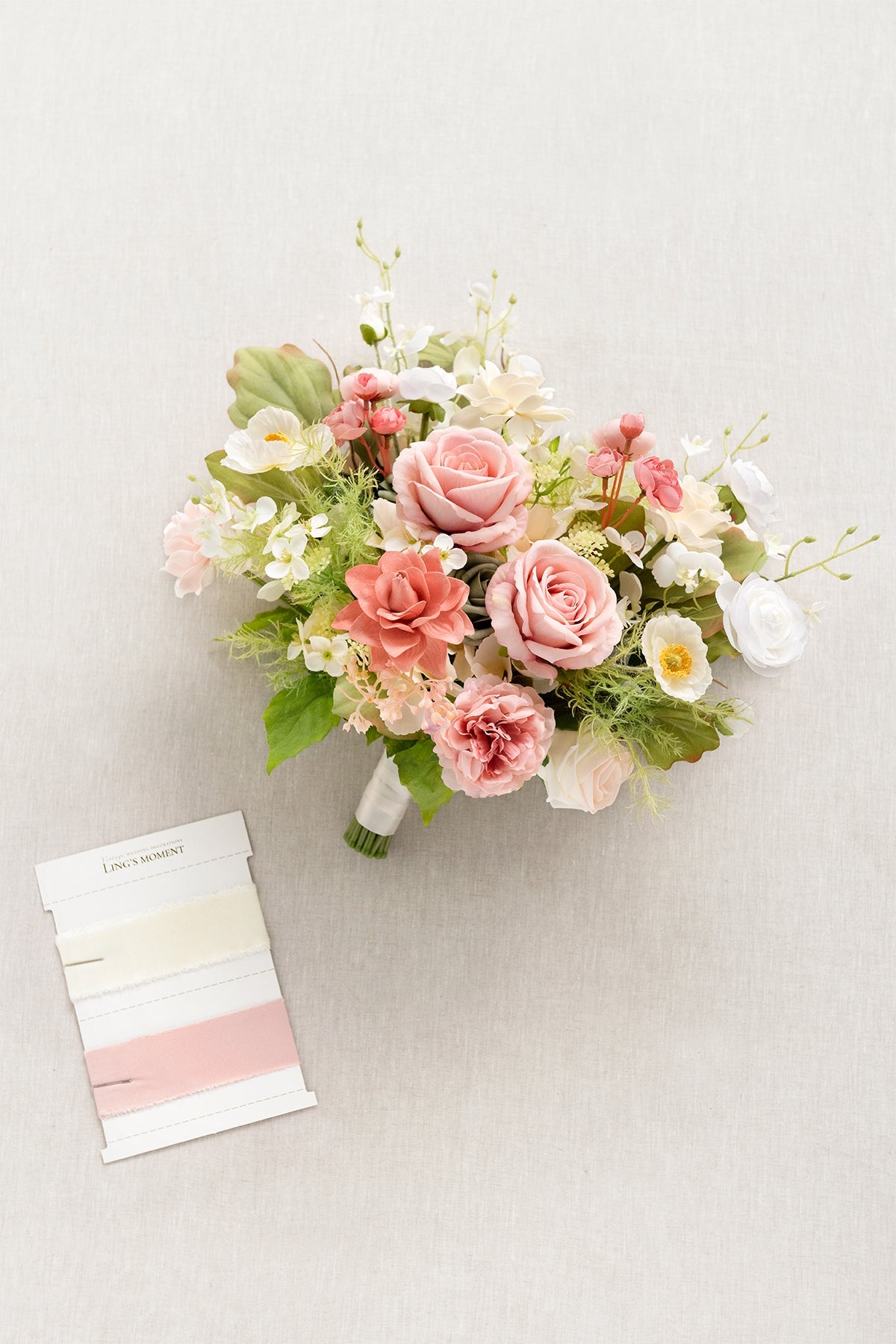 Small Free-Form Bridal Bouquet in Garden Blush