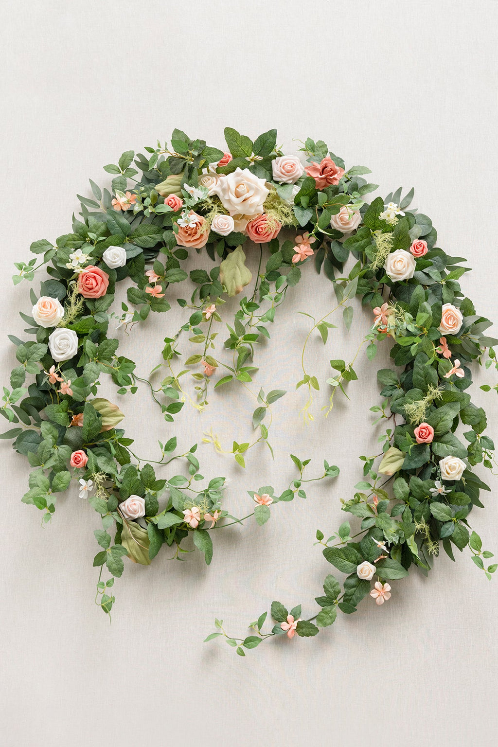 9ft Head Table Flower Garland in Garden Blush