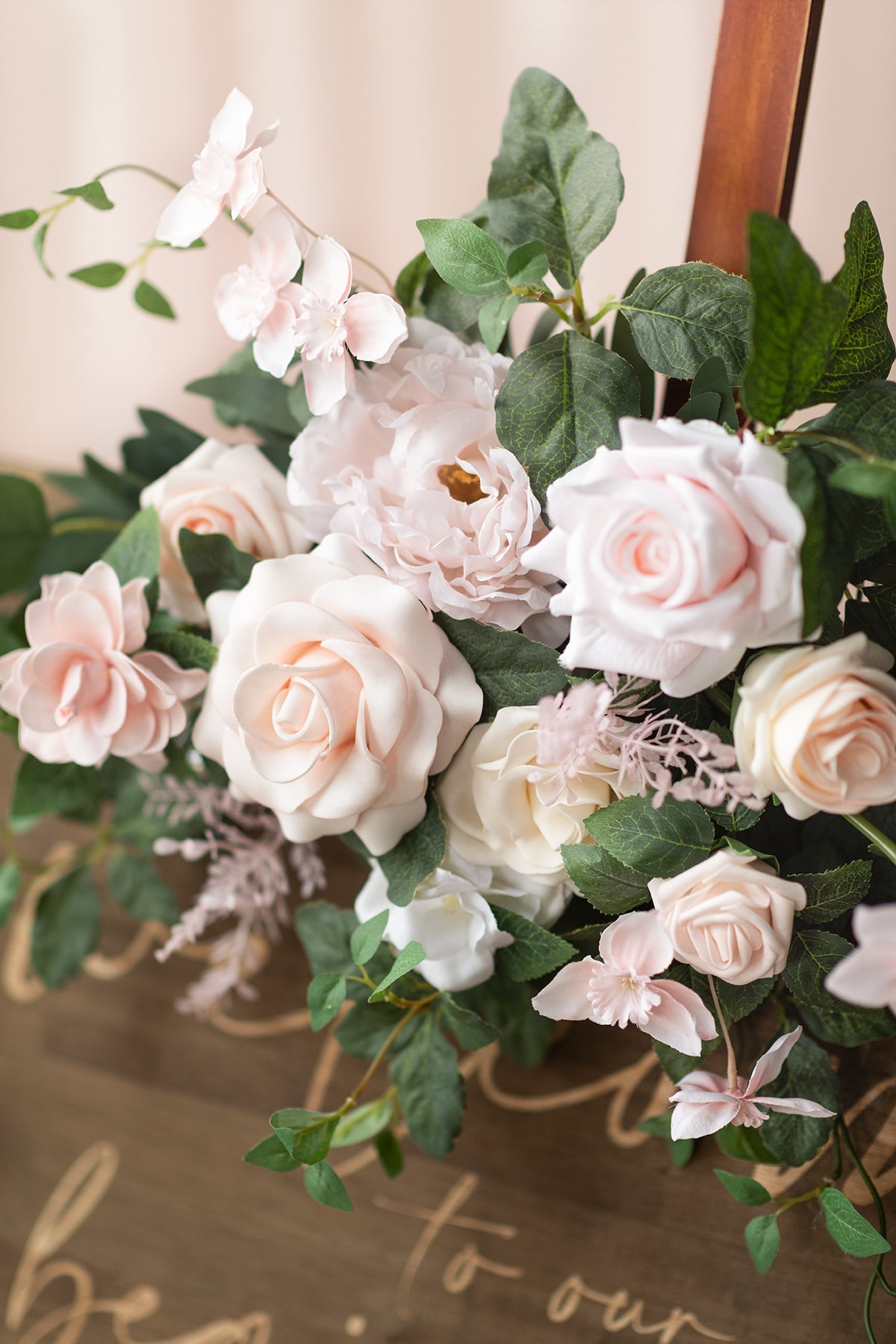 Flower Sign Decor in Blush & Cream